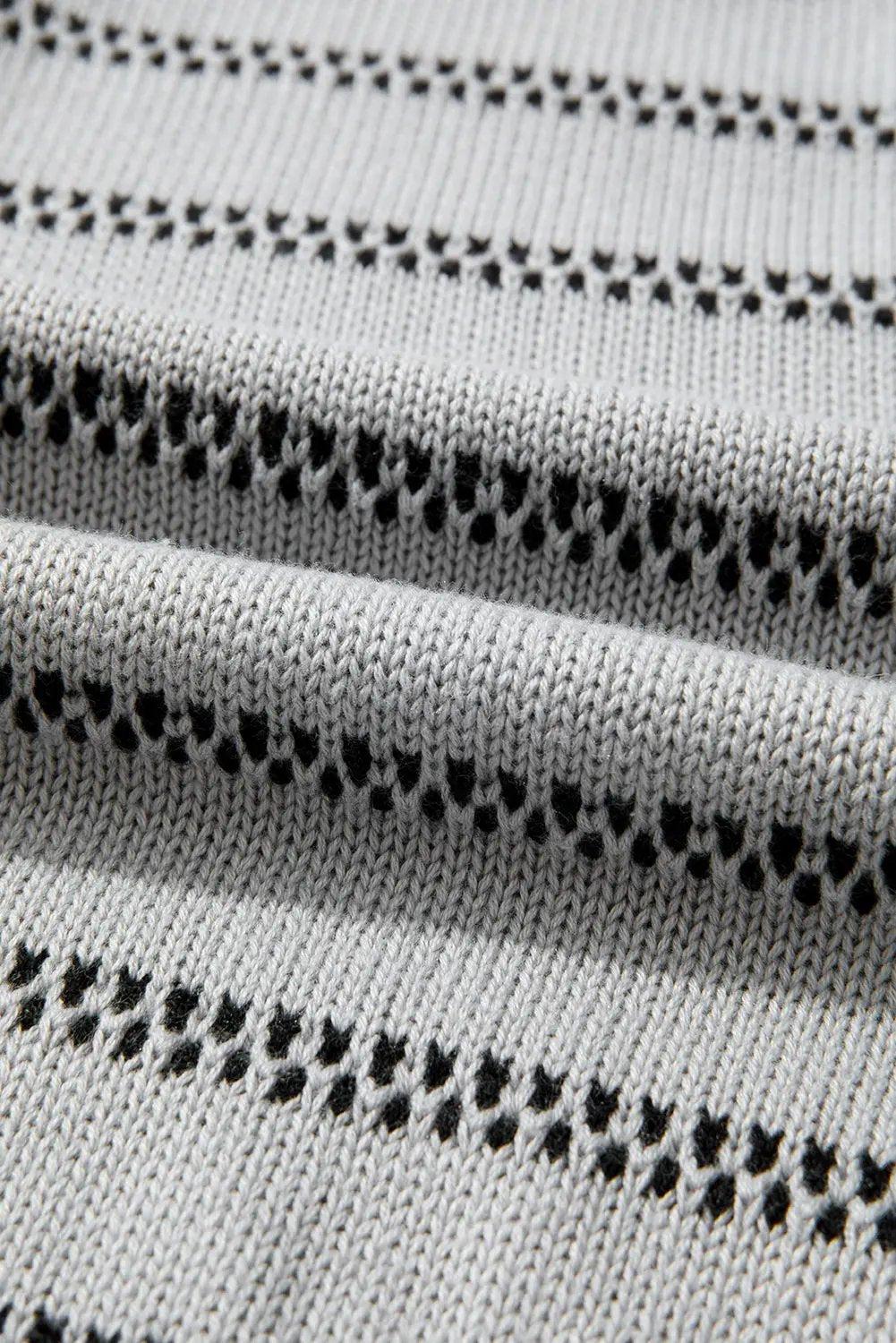 Gray Stripe Button Front Ribbed Trim Short Cardigan Dear-Lover Dropshipping